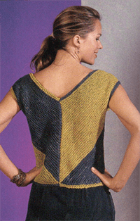 Diagonal V Sleeveless Top Back
